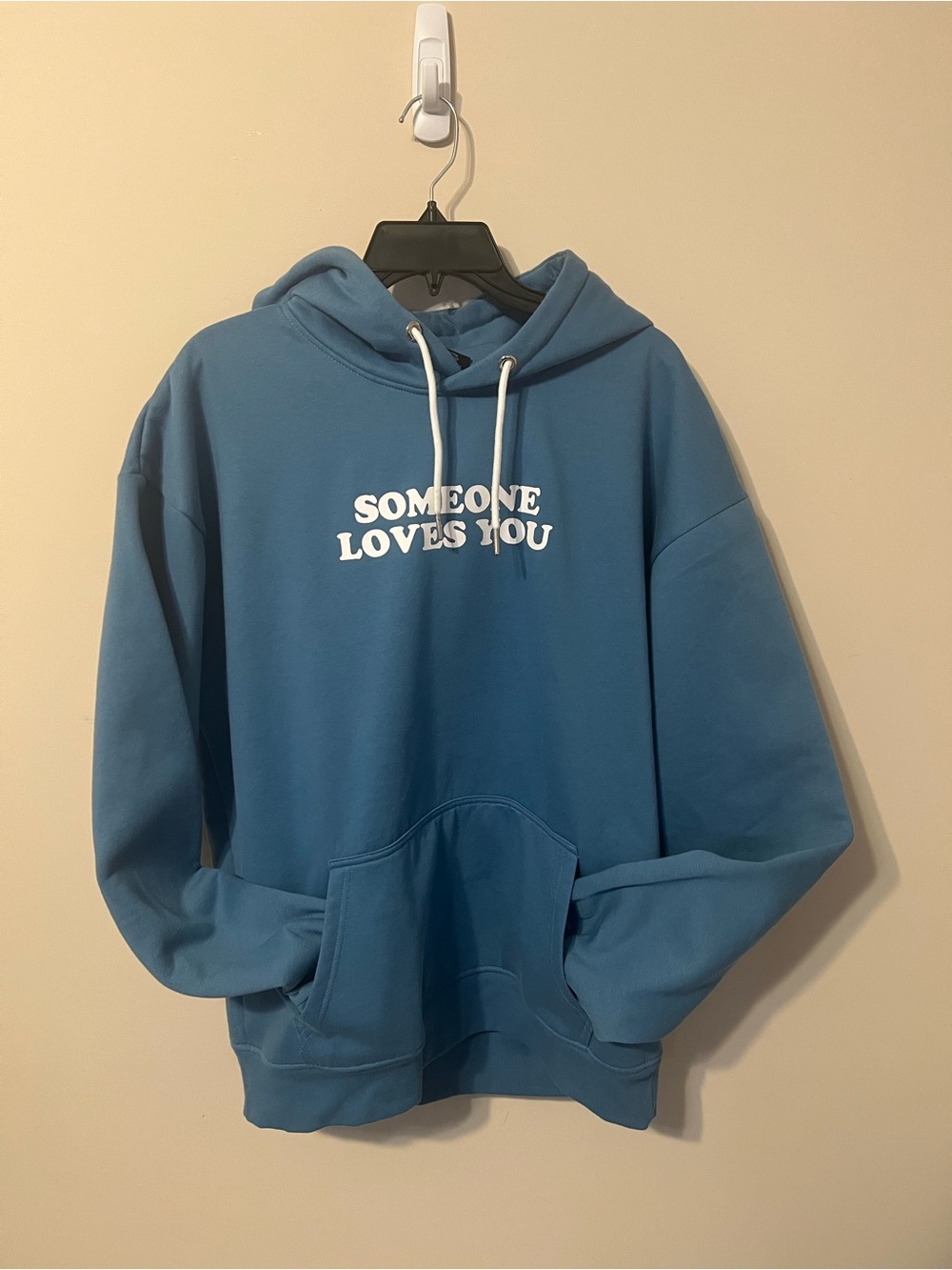 Relaxed Blue 'Someone Loves You' Pullover Hoodie